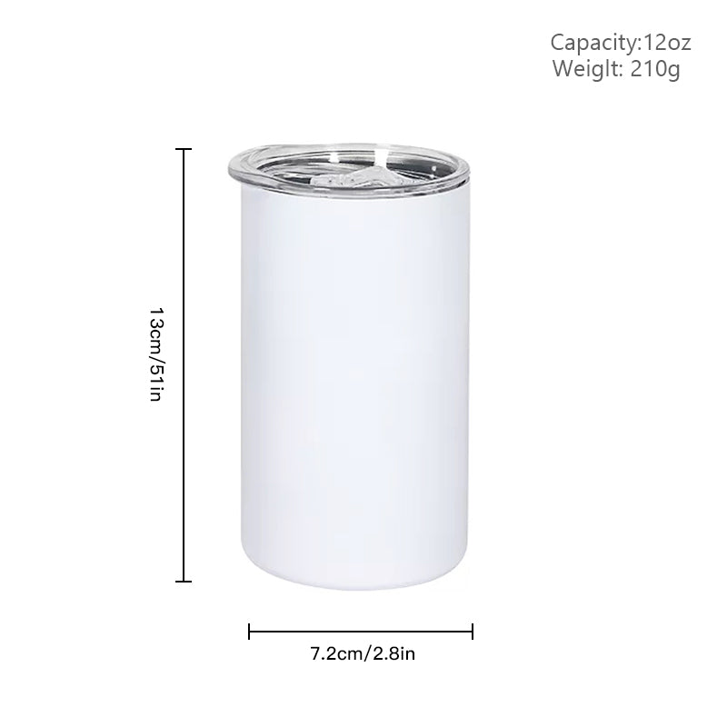 RTS US warehosue 12oz sublimation straight skinny tumbler with plastic straw