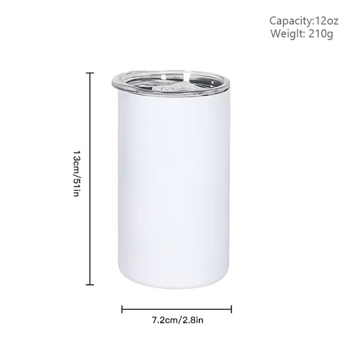 RTS US warehosue 12oz sublimation straight skinny tumbler with plastic straw