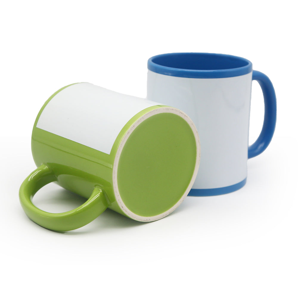 RTS USA warehouse 11oz ceramic coffee mug with a white rectangle sublimation area