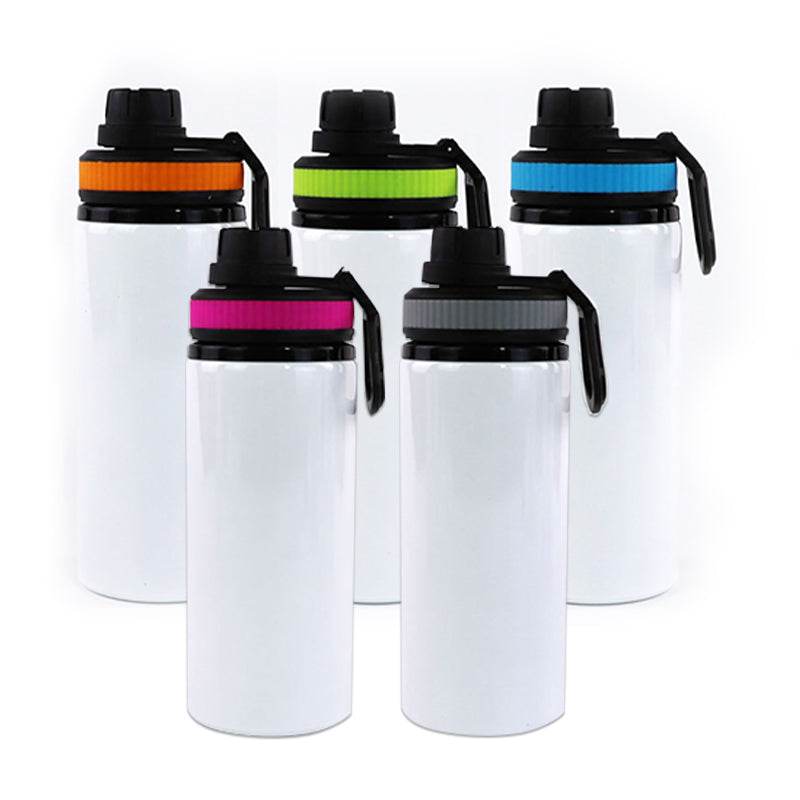 RTS USA warehouse 20oz sublimation aluminium water bottle,mixed colors lids