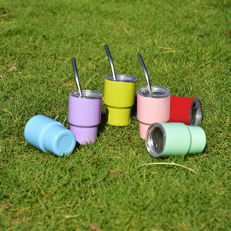 RTS USA warehouse 108pcs/case 3 oz sublimation mini tumblers/shot glasses,mixed 12 colors