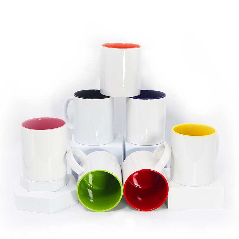 RTS USA warehouse 11oz sublimation ceramic coffee mug with colorful inside