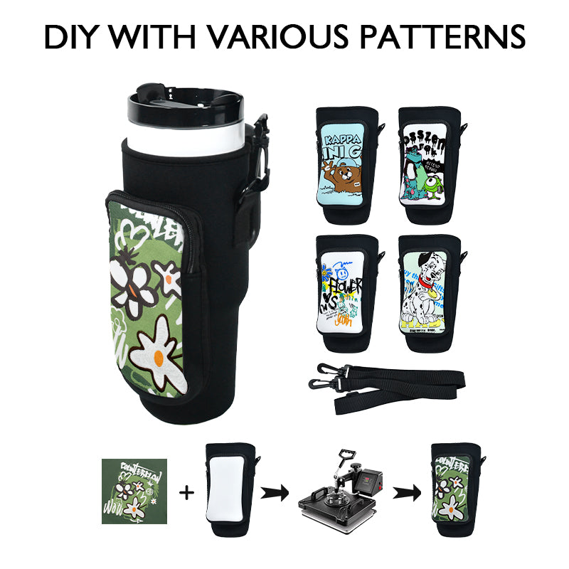 RTS USA Warehouse Sublimation Neoprene 40oz tumblers holder bag with a pouch