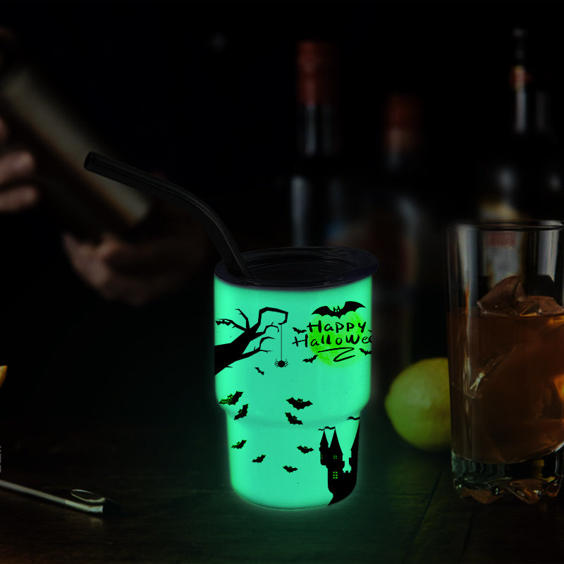 RTS USA Warehouse 3oz white to green glow in the dark sublimation mini tumblers/shot glasses