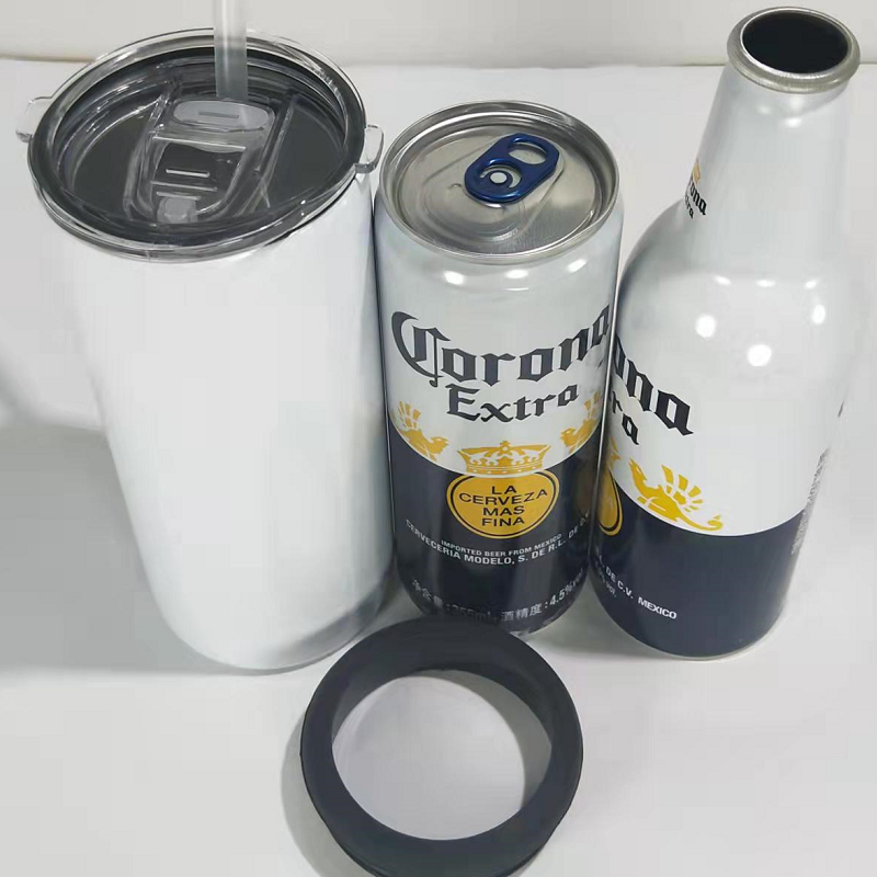 RTS USA warehouse 15oz sublimation blanks straight 3 in 1 can cooler for 12oz skinny can and bottle