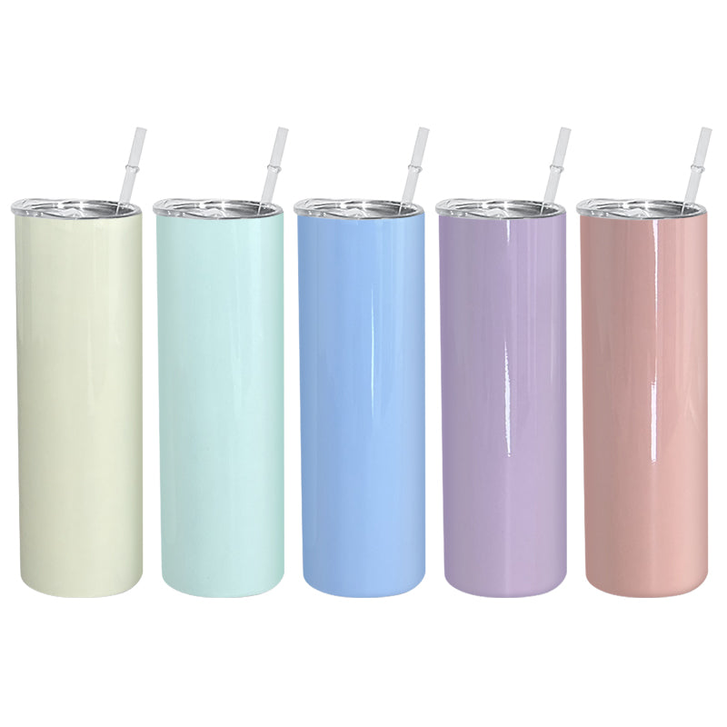 RTS USA warehouse 20oz colorful sublimation blanks straight skinny tumblers