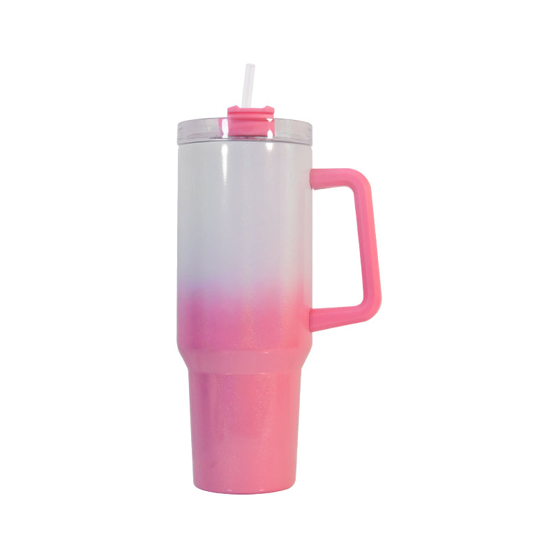 RTS USA warehouse 40OZ gradual change shimmer sublimation tumbler with handle
