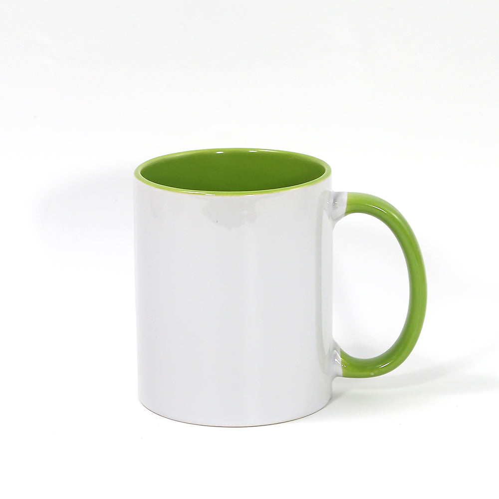 RTS USA warehouse 11oz sublimation ceramic coffee mug with colorful inside and handle
