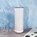 RTS USA warehouse 20oz Wihte Shimmer/holographic Sublimation Straight Speaker Tumbler