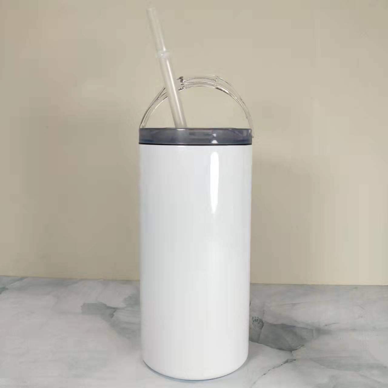 RTS USA Warehouse 16oz 4 in 1 sublimation straight can cooler with dual lids and plastic straw