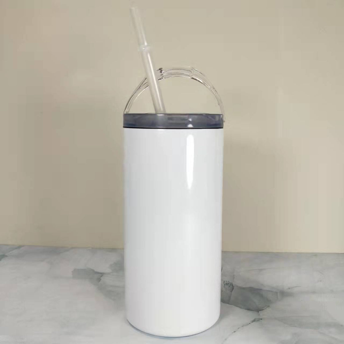 RTS USA Warehouse 16oz 4 in 1 sublimation straight can cooler with dual lids and plastic straw