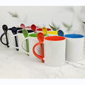 RTS USA warehouse 11oz sublimation ceramic coffee mug with spoon,mix colors