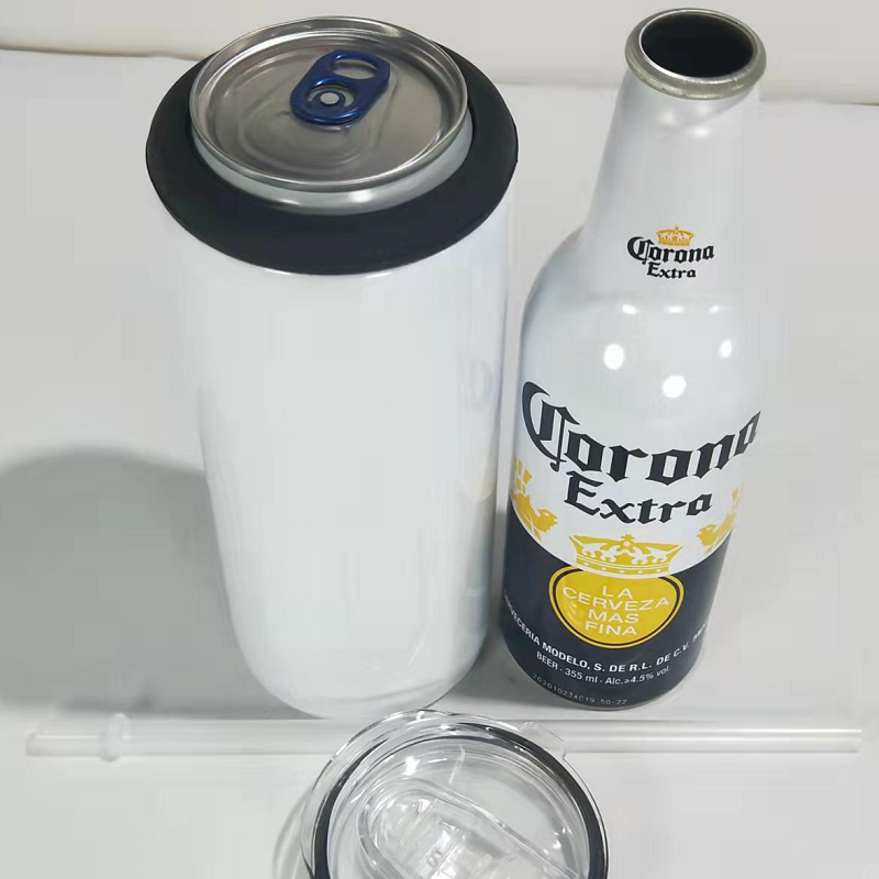 RTS USA warehouse 15oz sublimation blanks straight 3 in 1 can cooler for 12oz skinny can and bottle